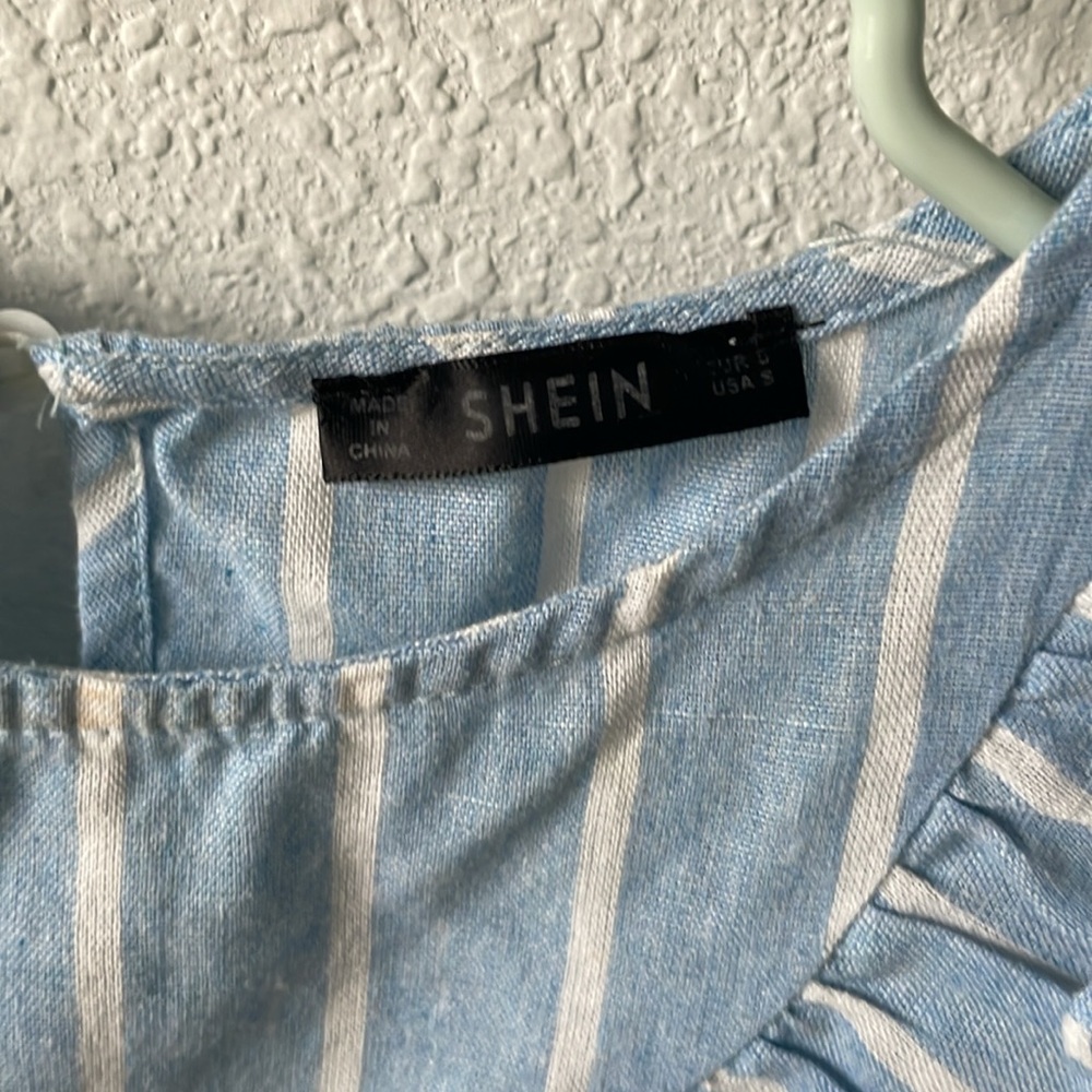 Shein Blue and White Blouse Tank - Picture 2 of 3